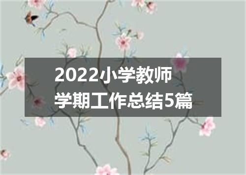 2022小学教师学期工作总结5篇