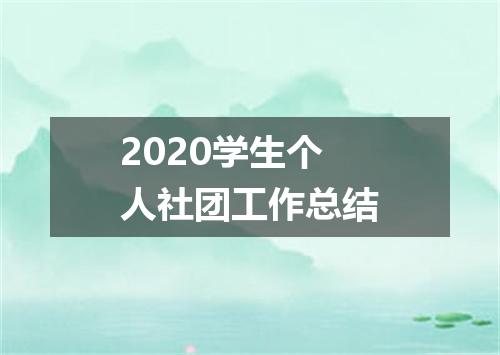 2020学生个人社团工作总结