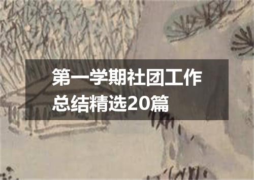 第一学期社团工作总结精选20篇