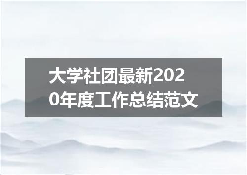 大学社团最新2020年度工作总结范文