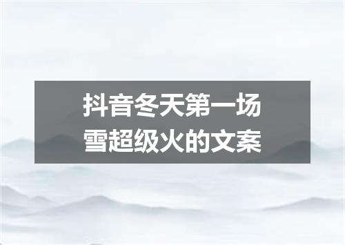 抖音冬天第一场雪超级火的文案