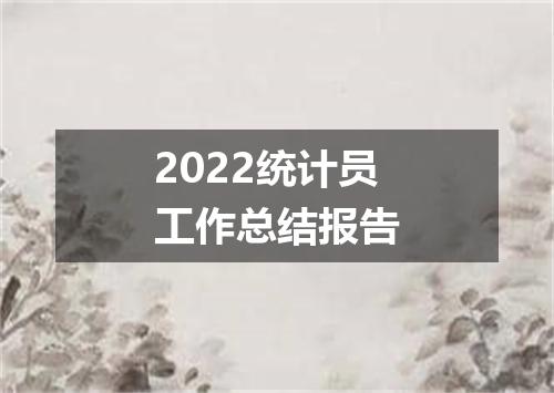 2022统计员工作总结报告