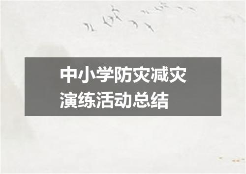 中小学防灾减灾演练活动总结