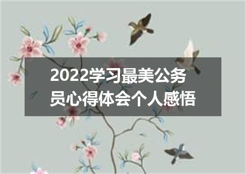 2022学习最美公务员心得体会个人感悟