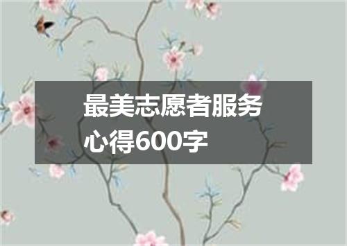 最美志愿者服务心得600字
