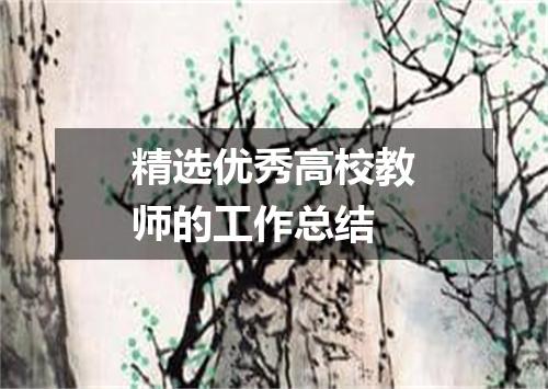 精选优秀高校教师的工作总结