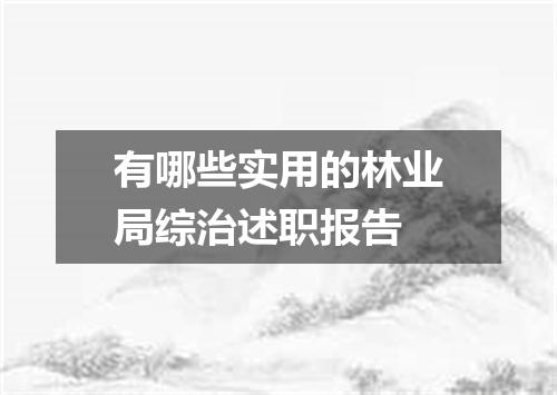 有哪些实用的林业局综治述职报告