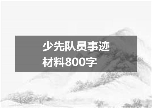 少先队员事迹材料800字