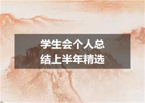 学生会个人总结上半年精选