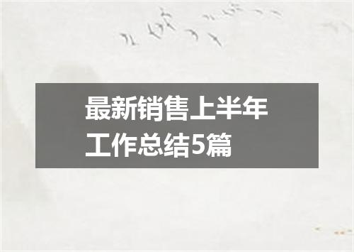 最新销售上半年工作总结5篇