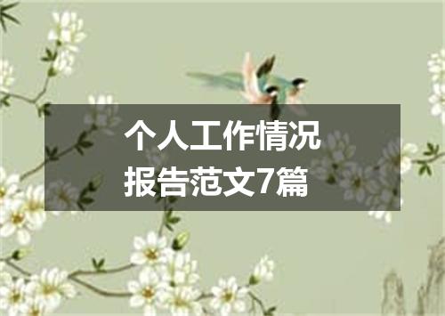 个人工作情况报告范文7篇