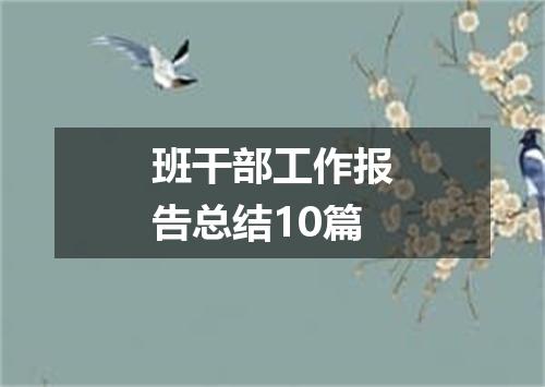 班干部工作报告总结10篇