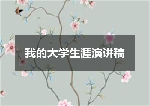我的大学生涯演讲稿