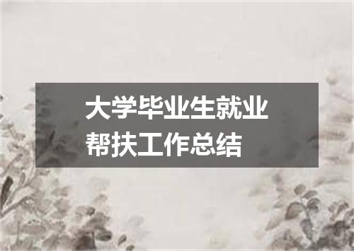 大学毕业生就业帮扶工作总结