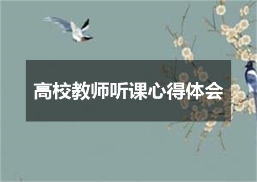 高校教师听课心得体会