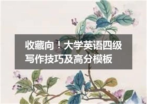 收藏向！大学英语四级写作技巧及高分模板