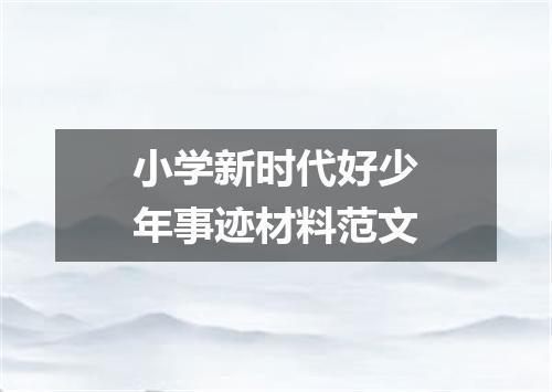 小学新时代好少年事迹材料范文