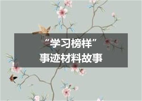 “学习榜样”事迹材料故事