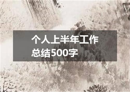 个人上半年工作总结500字