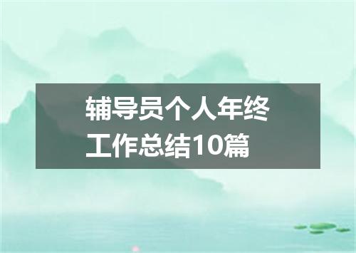 辅导员个人年终工作总结10篇