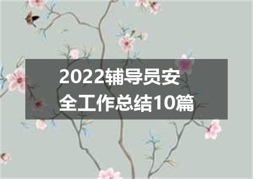 2022辅导员安全工作总结10篇