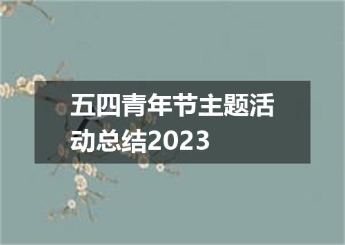 五四青年节主题活动总结2023