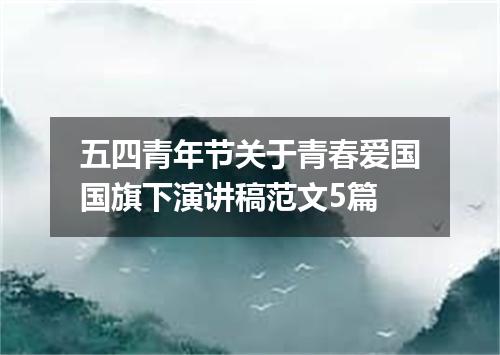 五四青年节关于青春爱国国旗下演讲稿范文5篇