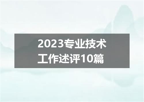 2023专业技术工作述评10篇