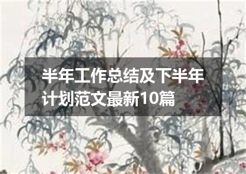 半年工作总结及下半年计划范文最新10篇