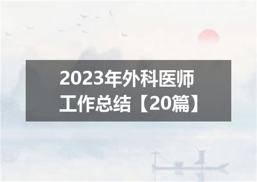 2023年外科医师工作总结【20篇】
