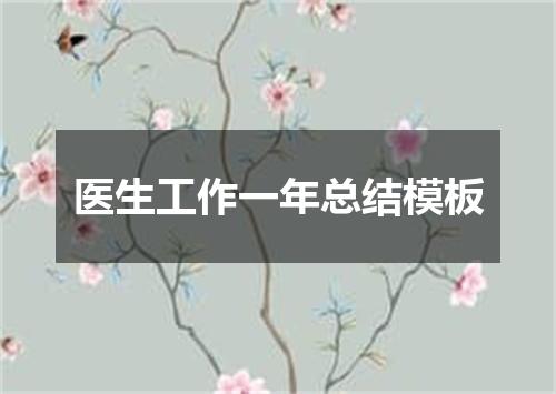 医生工作一年总结模板