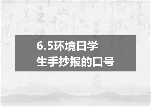 6.5环境日学生手抄报的口号