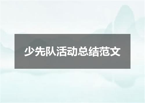 少先队活动总结范文