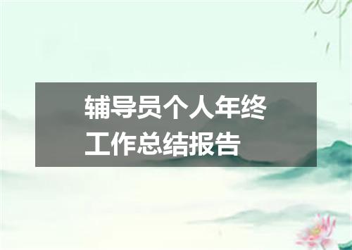 辅导员个人年终工作总结报告