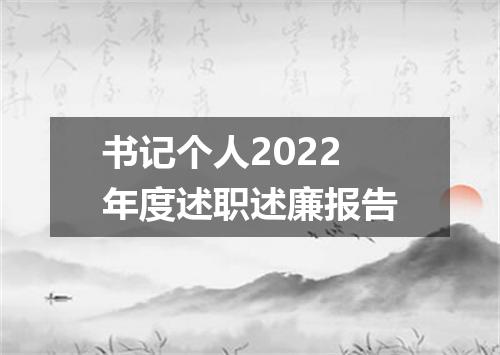 书记个人2022年度述职述廉报告