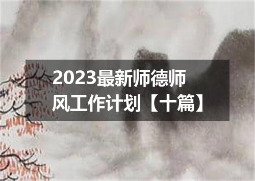 2023最新师德师风工作计划【十篇】