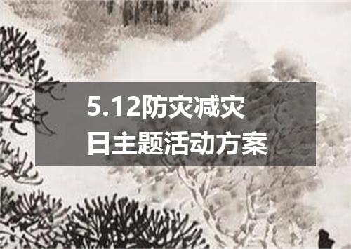 5.12防灾减灾日主题活动方案