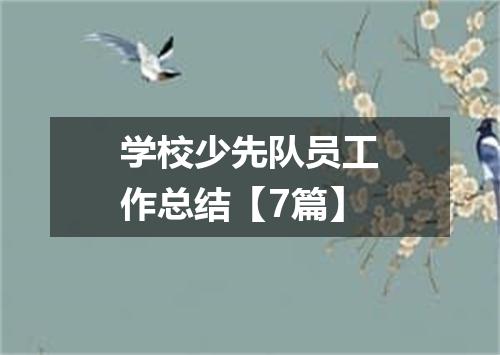 学校少先队员工作总结【7篇】