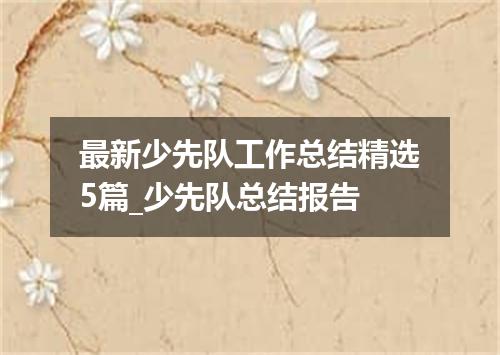 最新少先队工作总结精选5篇_少先队总结报告