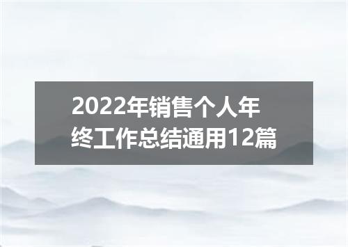 2022年销售个人年终工作总结通用12篇