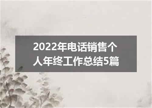 2022年电话销售个人年终工作总结5篇