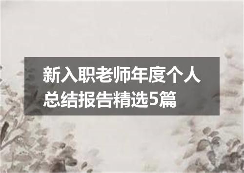 新入职老师年度个人总结报告精选5篇