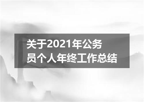 关于2021年公务员个人年终工作总结