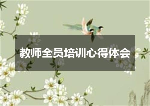 教师全员培训心得体会
