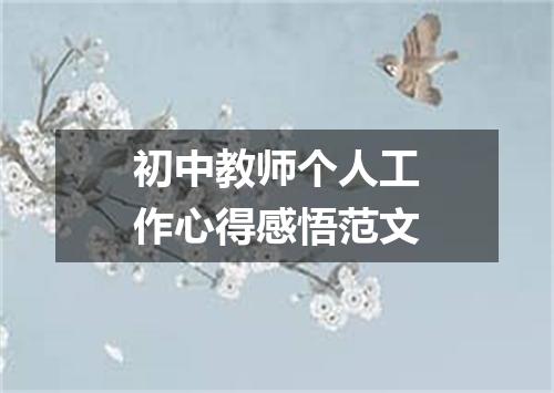 初中教师个人工作心得感悟范文