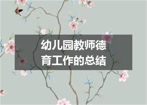幼儿园教师德育工作的总结