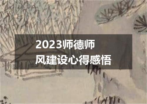 2023师德师风建设心得感悟