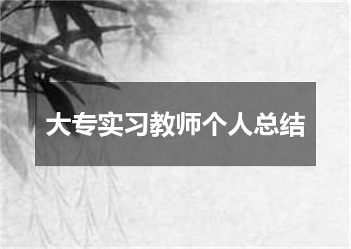 大专实习教师个人总结