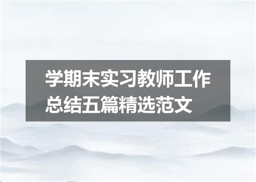 学期末实习教师工作总结五篇精选范文