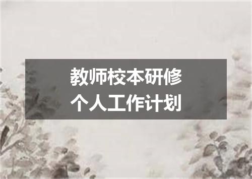 教师校本研修个人工作计划